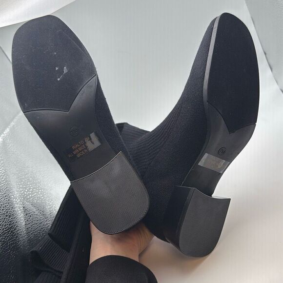 CUSHIONAIRE Women's Rialto Knit Knee-High Boot with Block Heel SIZE 7 BLACK NEW - Picture 5 of 6